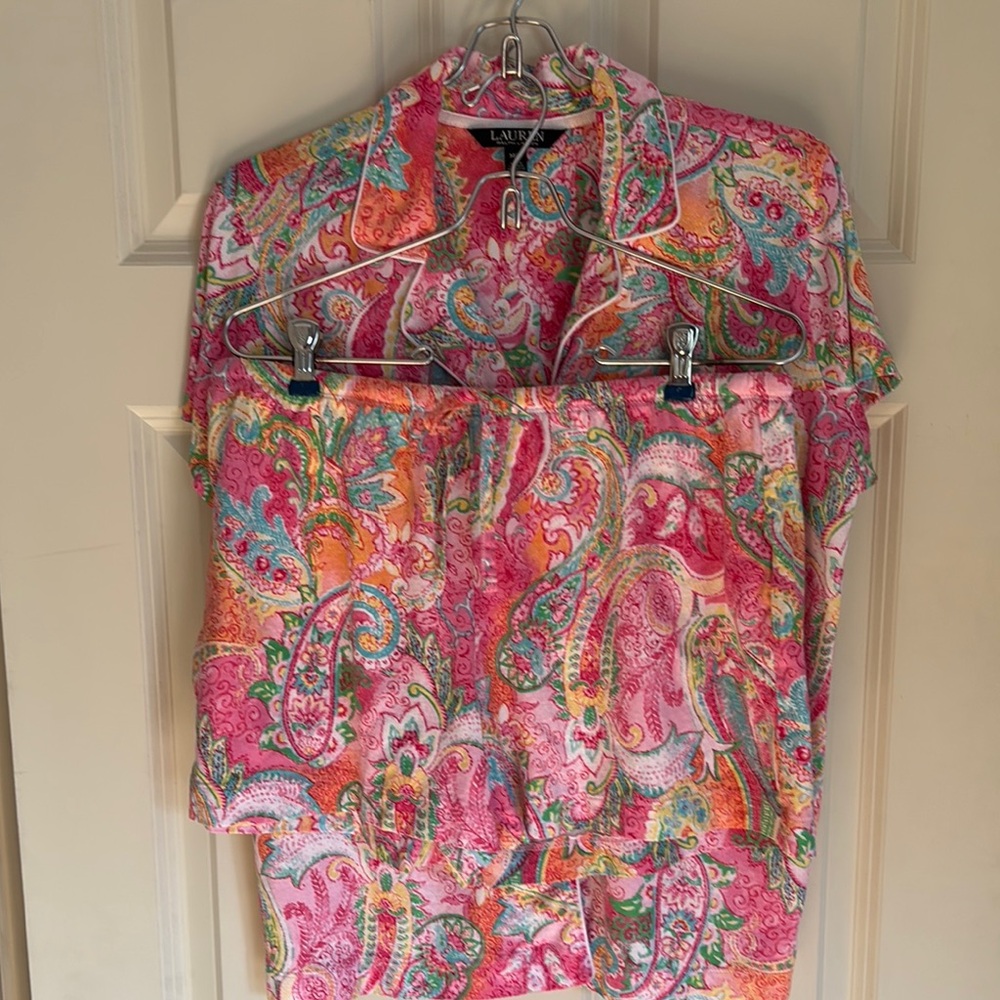 Lauren Ralph Lauren Pink Paisley Pajama Set